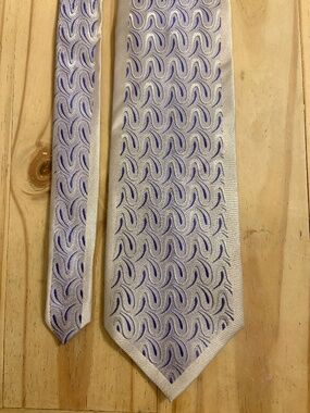 Enzo Brunatti Vintage Silk Tie Silver Champagne Luxury 4” Width